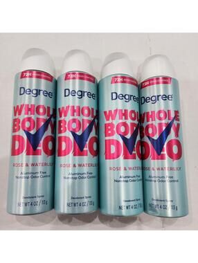 4pk Degree Whole Body Deo Womens Deodorant Spray 4oz Ea Aluminum Free New